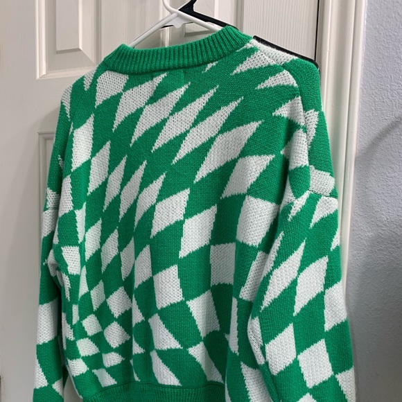 NWT Lisa Says Gah Green Check Emma Sweater - Picture 3 of 4